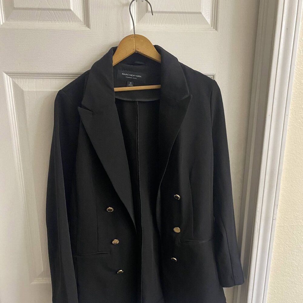 Marc New York Black Gold-Button Blazer | Women’s Size M
